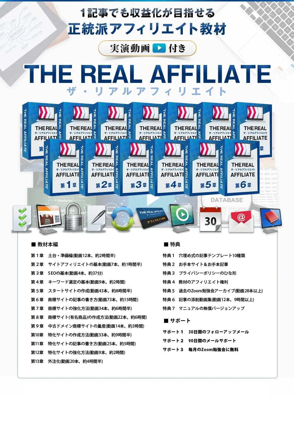 THE REAL AFFILIATE(ザ・リアルアフィリエイト)教材内容