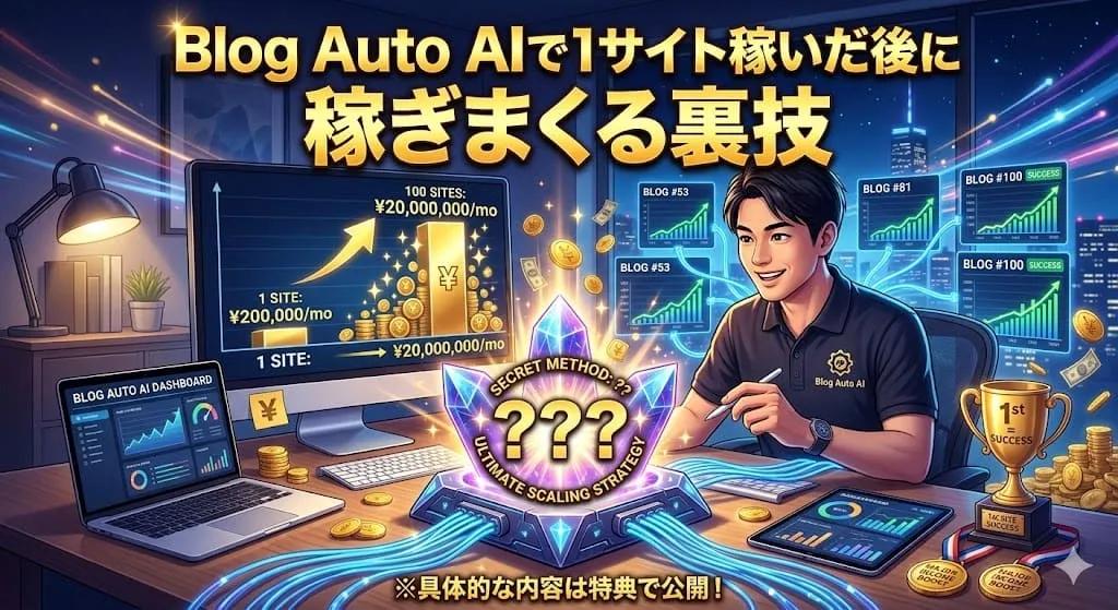 Blog Auto AIで1サイト稼いだ後に稼ぎまくる裏技